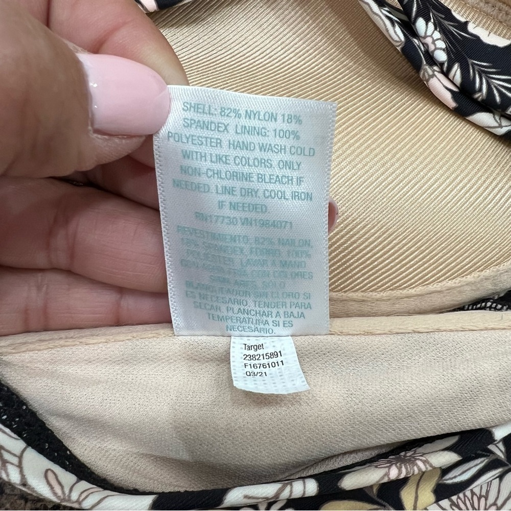 Kona Sol Floral Swimsuit Bra Bikini Top Size 24W - Picture 3 of 5